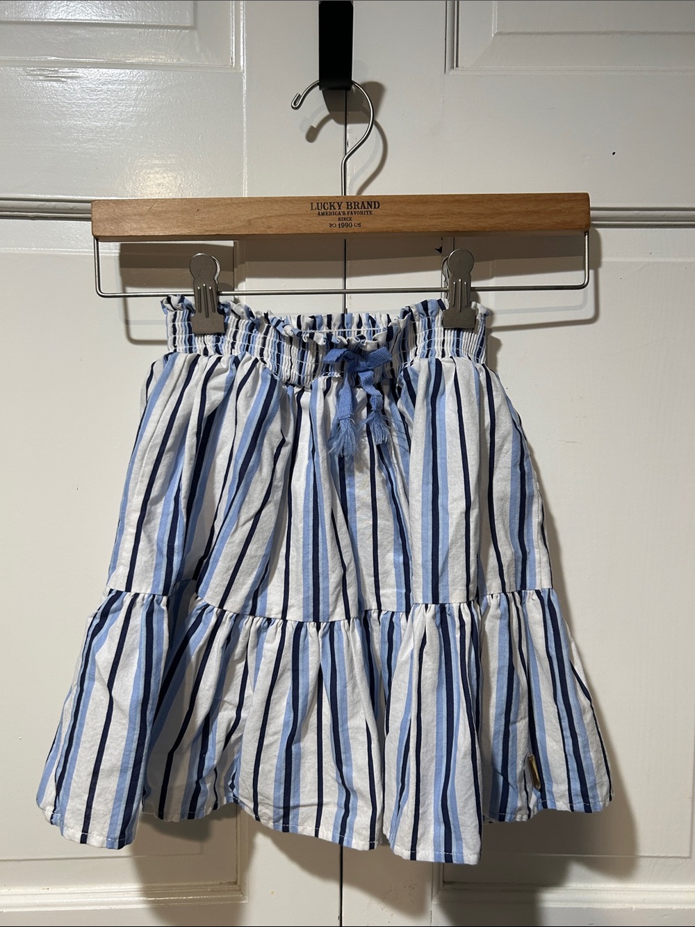 Tahari Blue & White Striped Tiered Girls' Skirt